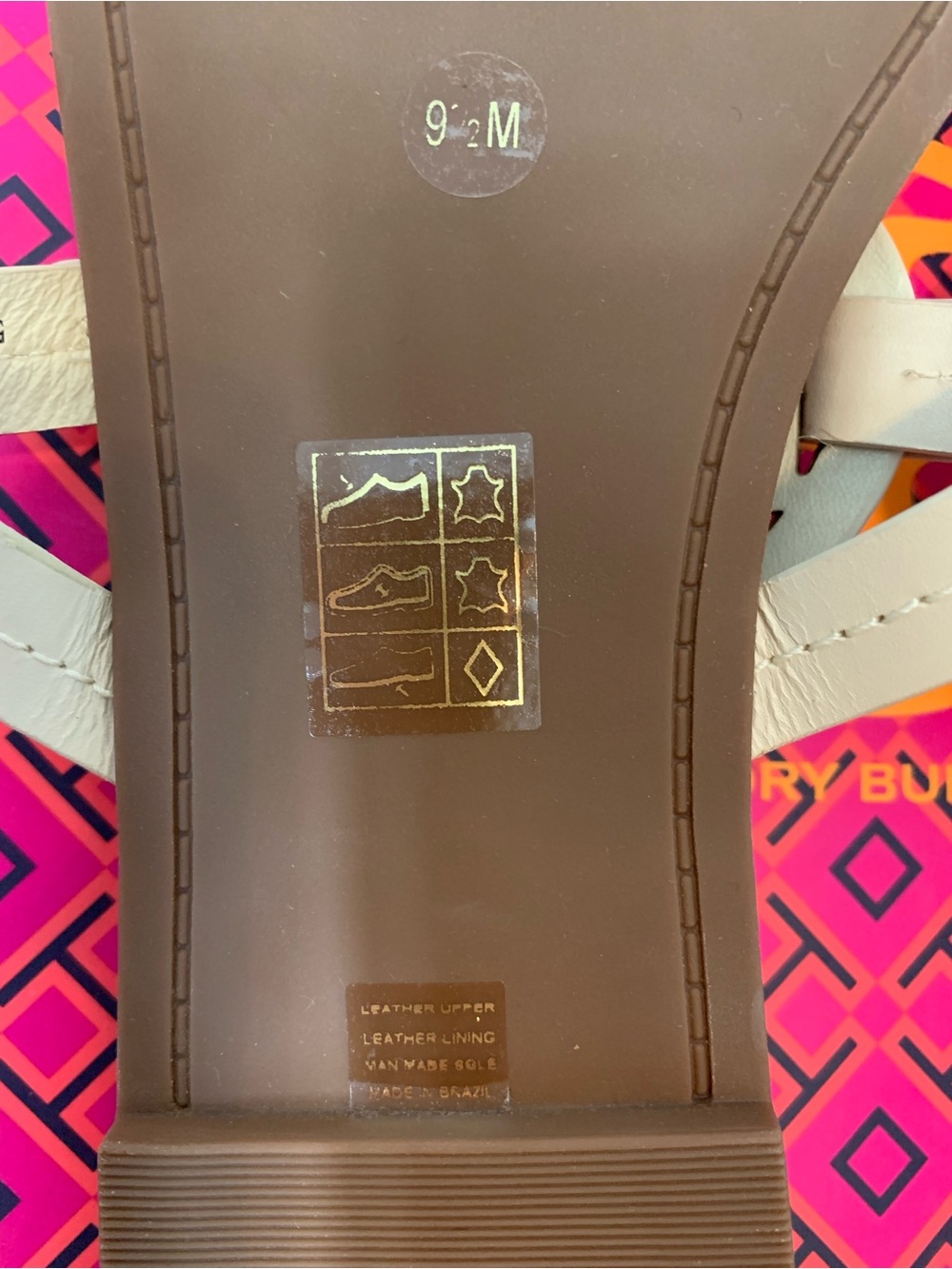 Tory Burch NWT Miller sandals- cream & seashell pink Size 9.5 - Picture 9 of 9